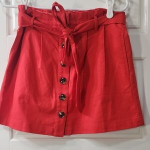 NWT In Bloom Red Belted Mini Skirt Medium